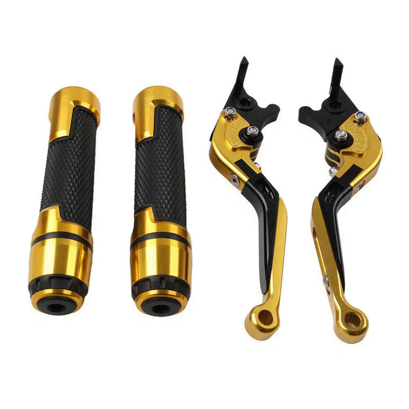 Yamaha YZF R1 R6 Gold Extendable Brake Clutch Lever Grip Set (2004-2023)
