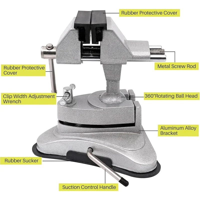 Universal Light Mini Table Vise 360° Rotation Suction Cup Clamp