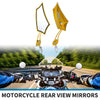 M10 M8 Motorcycle Rear View Mirrors Prismatic Shape Handlebar Mirrors Gold Tone