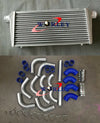 Universal Intercooler 300x600x70mm + 3" Aluminum Piping + Blue Hose Kit