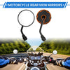 Motorcycle M10 Rear View Mirrors Round Handlebar Orange Black Iron