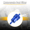 Motorcycle Blue 8mm Dia Hose Aluminum Alloy Fuel Filter Cleaner
