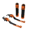 Yamaha YZF R3 MT-03 Orange Extendable Brake Clutch Lever Grip Set (2015-2023)