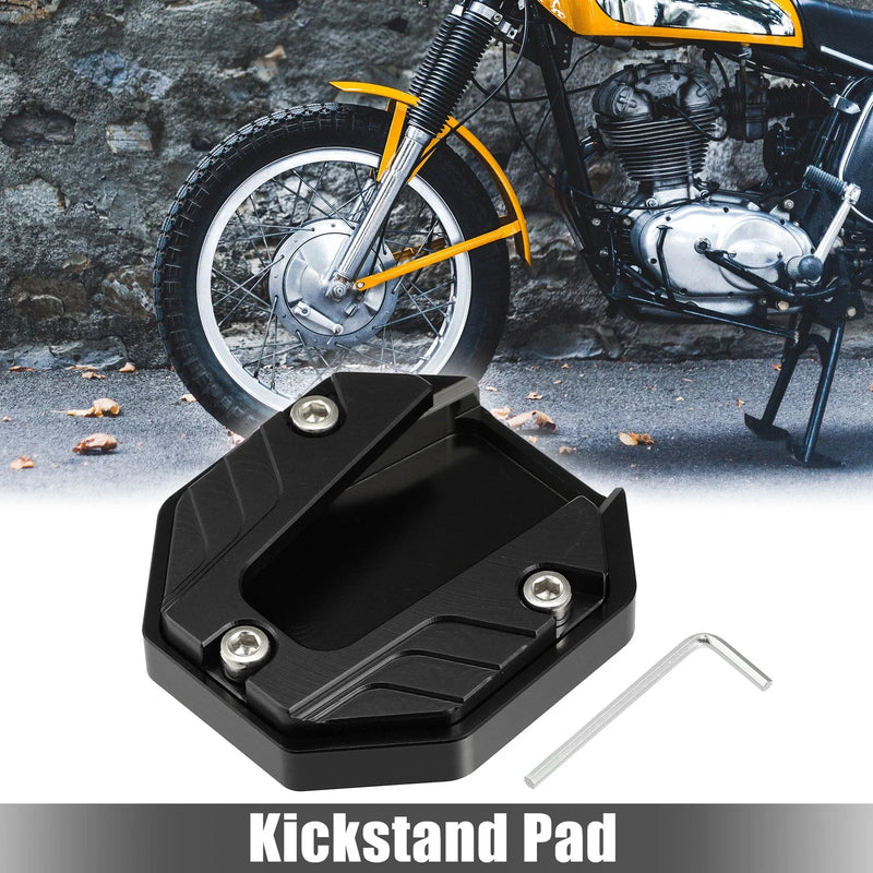 Motorcycle 1 Pcs Universal Kickstand Pad CNC Side Stand Foot Extension Black