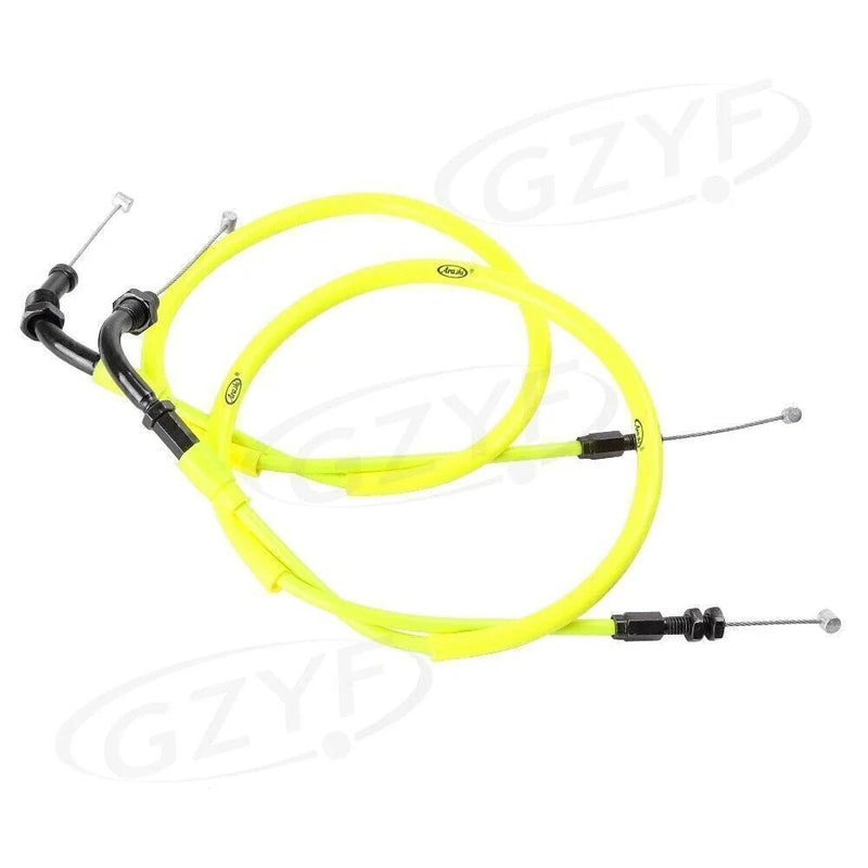 Honda CBR1000RR 2 x Yellow Accelerator Throttle Cables (2004-2007)