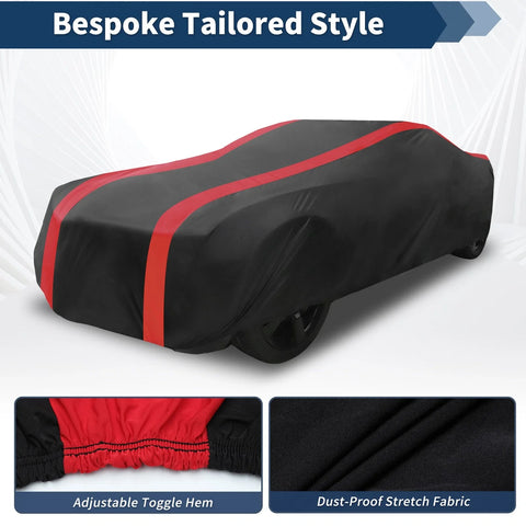Chevrolet Camaro Black Red Fabric Car Cover Waterproof All Weather