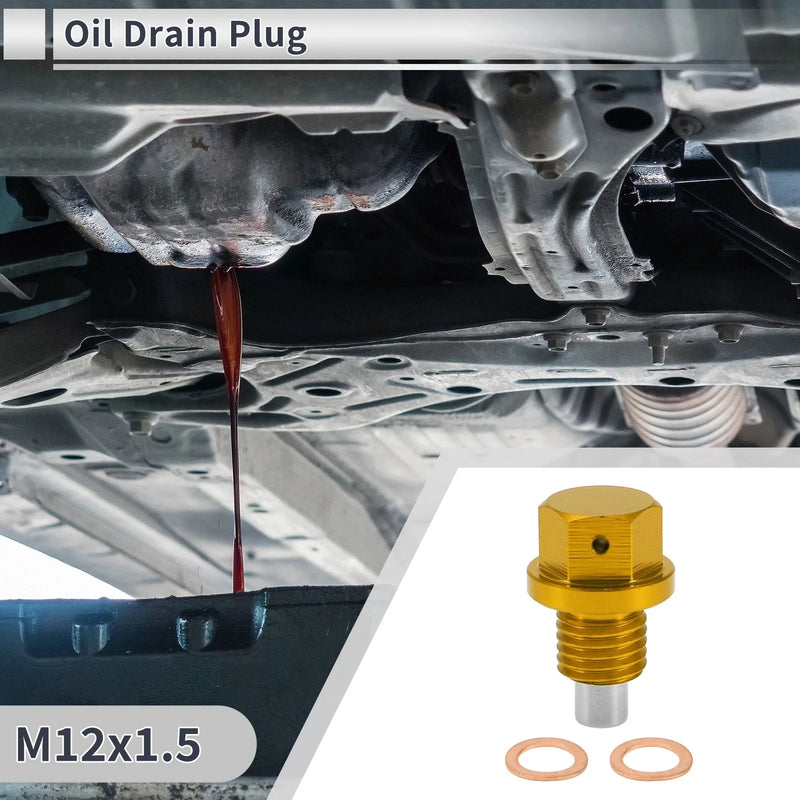Car, Motorcycle, Boat 1x M12x1.5 Engine Oil Drain Plug with Gasket