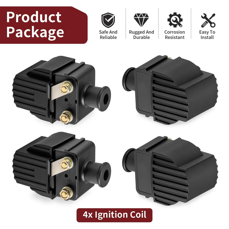 Mercury Outboard 6HP-25HP 4x Ignition Coils (1998–2010)
