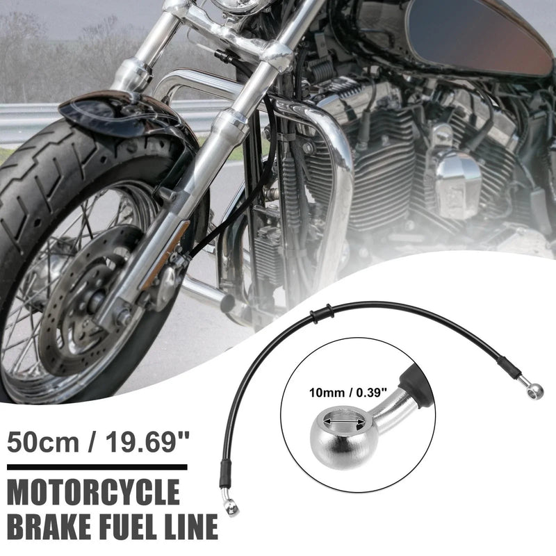 Make Model 50cm / 10mm / Motorcycle Braided Brake Clutch Hoses Black
