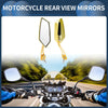 Motorcycle Light Yellow Gold Tone Rear View Mirrors 2 x M8/M10