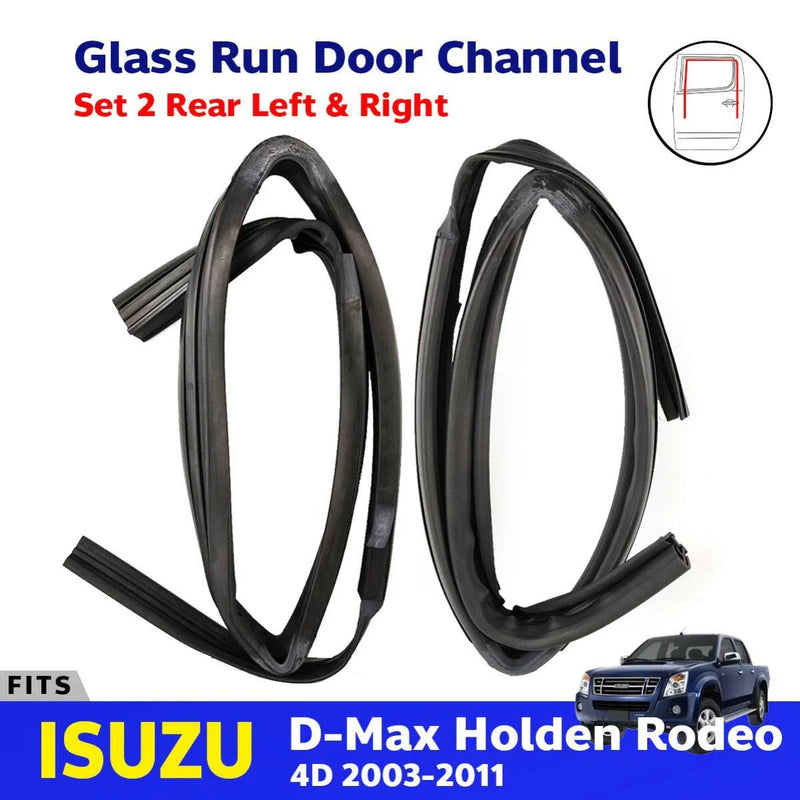 Glass Run Door Channel Rubber Rear LH+RH Fits Isuzu D-Max TFR 4D Pickup 2003-11