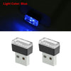 Universal Car Interior Decoration 5 x Blue Mini USB LED Lights