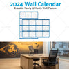 18 x 24 Inch 2024 Erasable Wall Calendar Planner - Navy