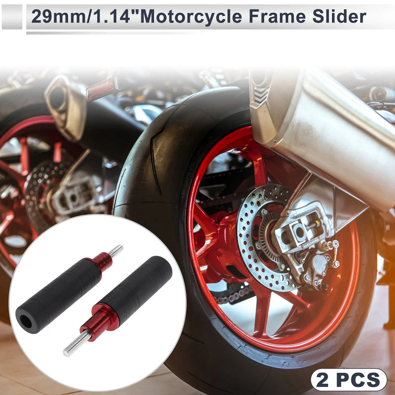 Motorcycle 0.67" Aluminum Alloy Plastic Motorcycle Slider Frame 2 x Red