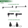 Mazda Tribute 6pcs Front Suspension Kit Outer Tie Rod Ends Sway Bar Links (2001-2007)