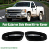 Chevrolet Silverado 1500 Gloss Black Pair Left Right Rearview Mirror Cap