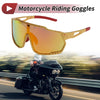 1 x Motorcycle Riding Goggles Red Yellow with Red Dots Tri-Acetyl Cellulos PC