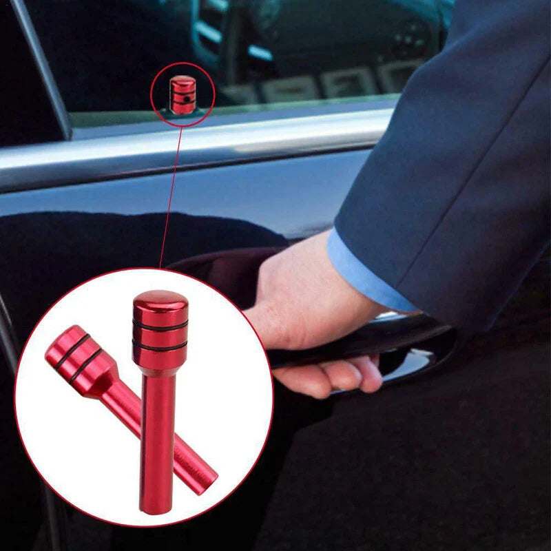 2 x Red Car Interior Door Lock Knob Pull Pins Covers