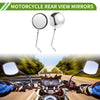 Motorcycle Rear View Mirrors Round Chrome Silver Tone ABS Metal 1set