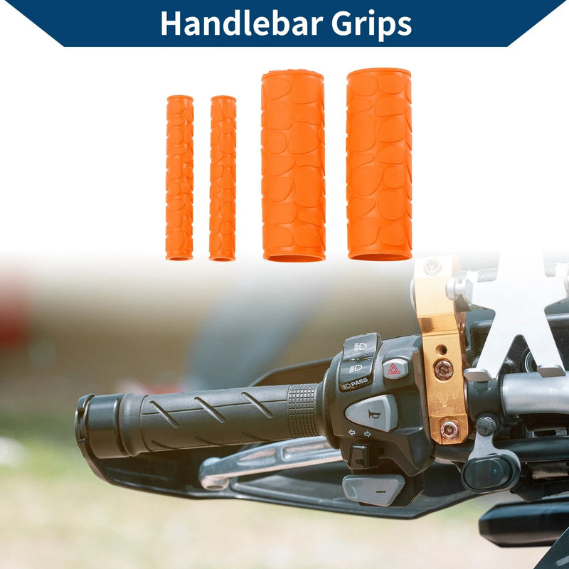 Motorcycle 1 1/8" / 29mm Hand Grips Cover Handlebar Grips Rubber Orange