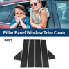 GMC Sierra 1500 6 x Car Pillar Window Trim Cover Carbon Fiber (2019-2024)
