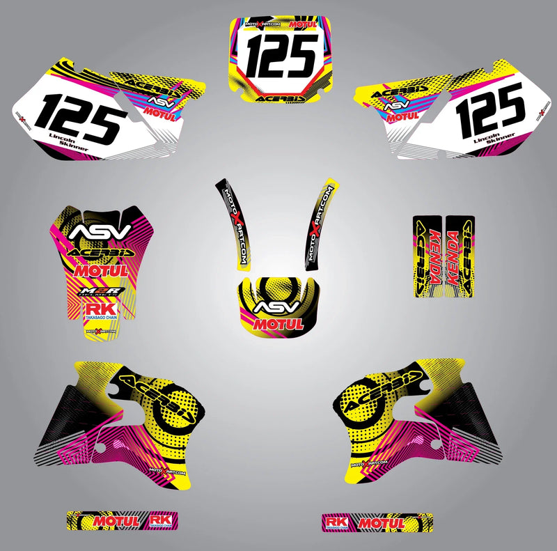 Suzuki RM 250 (1996-1998) - NEON Style Stickers Custom Graphic Kit