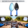 Motorcycle Rear View Mirror Handlebar Mirrors Black Blue Aluminum Alloy