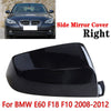 BMW 5-Series E60 E61 F10 (2008-2013) Gloss Black Right Rearview Mirror Cover