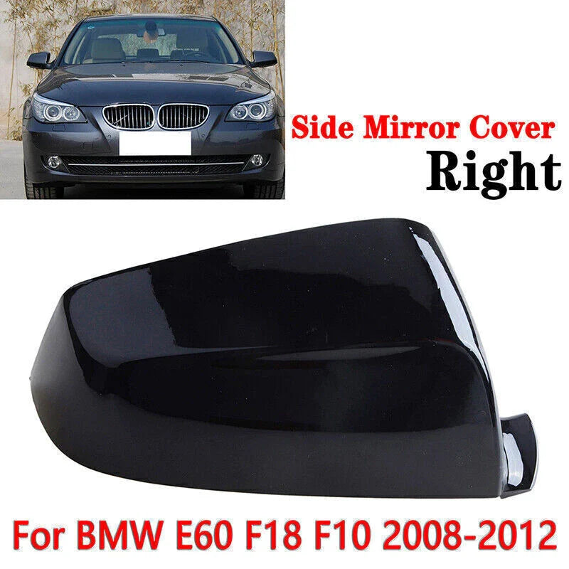 BMW 5-Series E60 E61 F10 (2008-2013) Gloss Black Right Rearview Mirror Cover