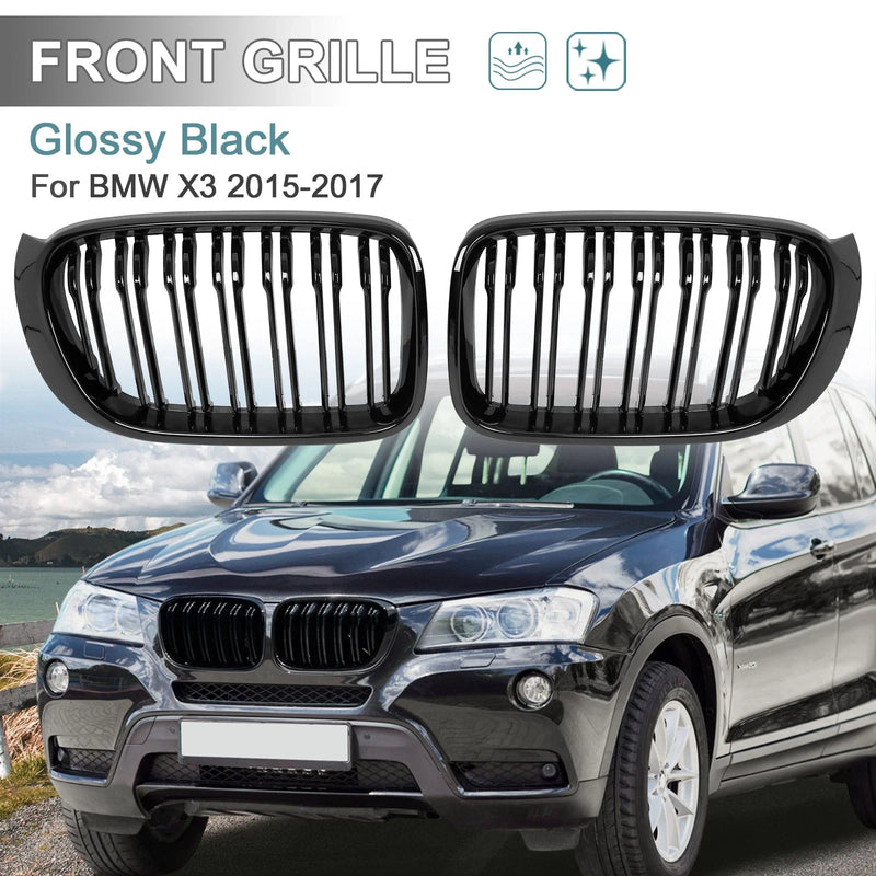BMW X3 Glossy Black Hood Kidney Grille (2015-2017)