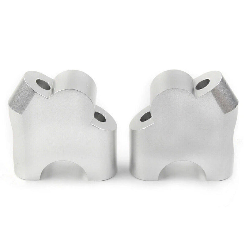 BMW F800R Silver HandleBar Bar Risers Mount Clamp Adapter (2015-2017)