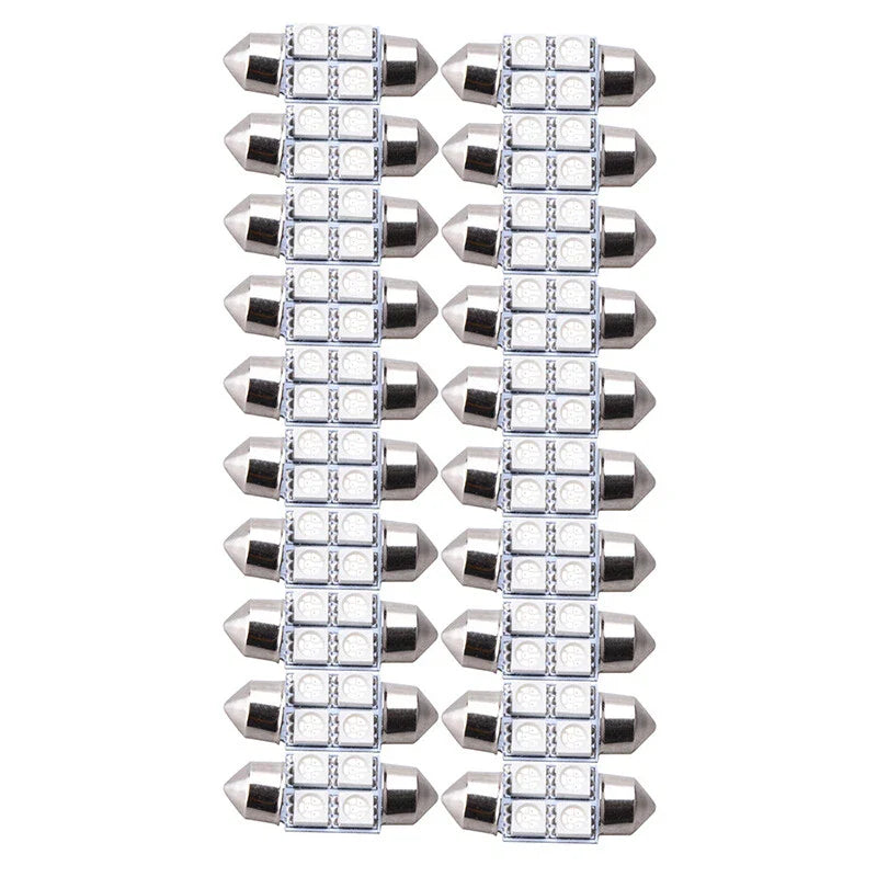 Car 20 x 31mm 4-SMD 5050 LED Festoon Interior Lights (No specific years)
