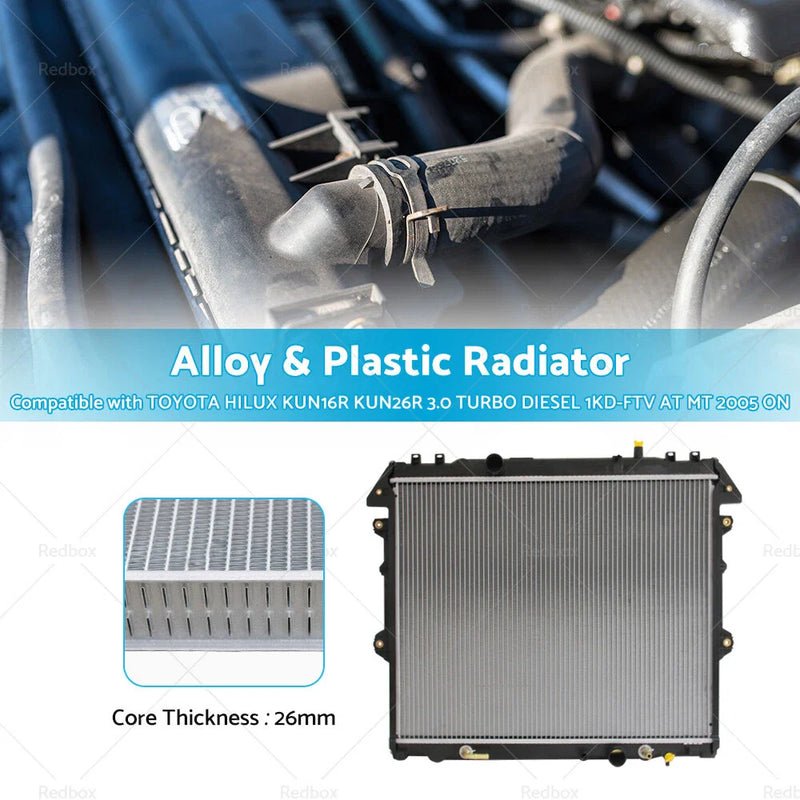 Toyota Hilux KUN16R KUN26R 3.0 TD 1KD-FTV Radiator (2005 - Present)