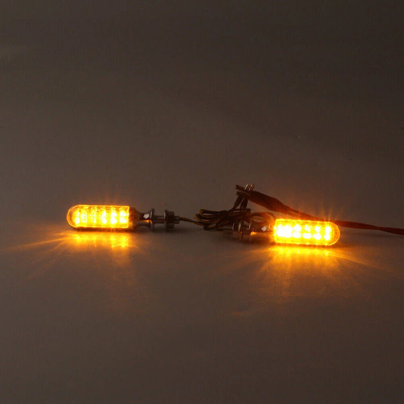 Universal Motor - Amber Bulbs, Chrome 10mm Turn Signal Lights