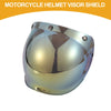 Motorcycle 1pc Universal Helmet Visor Shield Anti-UV Gold Tone Black