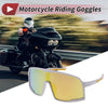 MakeModel Set Motorcycle Goggles Gold Tone Lens White Frame PC UV400