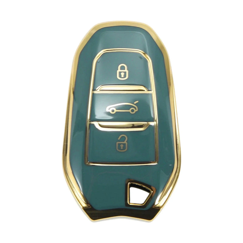 Peugeot 308 Gray Gold TPU Silicone Key Case (2007-2014)
