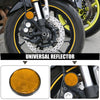 Motorcycle 8 Pcs Reflective Round Spoke Orange Self-Adhesive Reflector