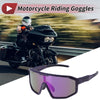 Motorcycle Riding Purple Lens Purple with Green Yellow Spots Frame Goggles