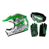 ATV - Sizes S, M, L, XL Youth Dirt Bike Helmet & Goggles Set (DOT)