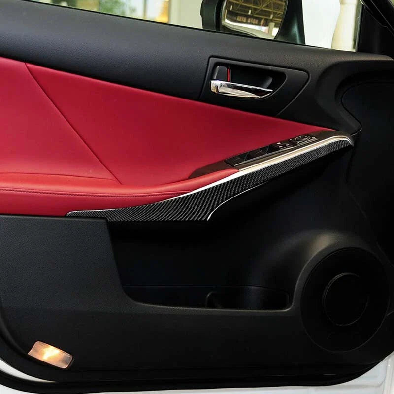 Lexus IS250 IS300 Pair Carbon Fiber Front Door Handle Cover Armrest Trim Fit