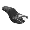 Harley Dyna Super Wide Glide Driver Passenger Seat Black White (2006 - 2017)