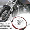 Motorcycle 80cm 31.50" 10mm Braided Brake Clutch Hoses Red Fittings