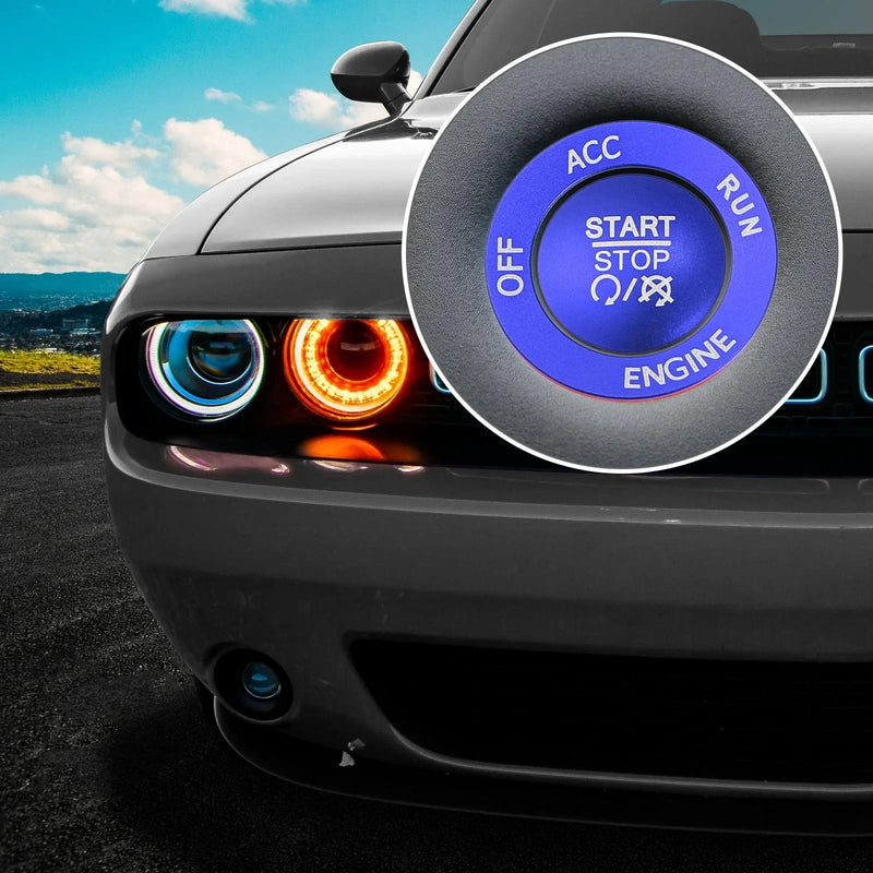 Dodge Charger Challenger Durango Blue Sticker Kit Engine Push Start Button