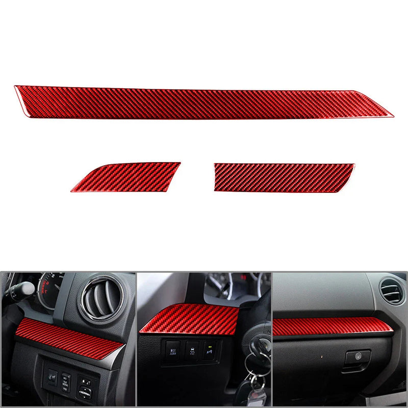 Toyota Tundra 3 x RHD Carbon Fiber Dashboard Panel Cover Trim (2014-2021)
