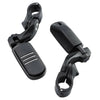 Car Model 1-1/4" Matte Black Short Angled Highway Bar Footpeg Clamps