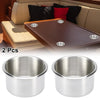 Marine Boats RVs Cup Drink Holder Insert 2 x Stainless Steel