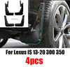 Lexus IS Mud Flap Splash Guard Front Rear L&R ABS Gloss Black (2013–2020)