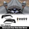 Motorcycle 1 Set 8mm 10mm Screw Rearview Mirror Carbon Fiber Pattern