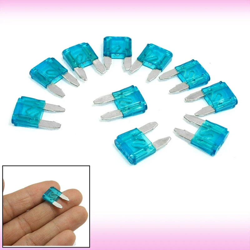 Car Auto 10 x Mini ATC ATO Blade Fuse 15A Teal Blue